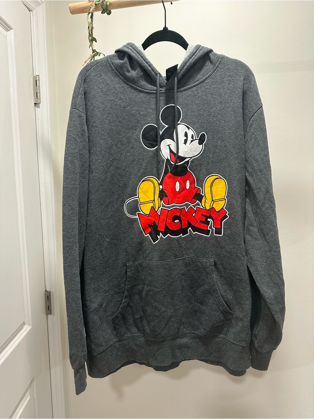 Men’s / Unisex 3XL | Classic Disney Mickey Mouse Charcoal Grey Graphic Hoodie